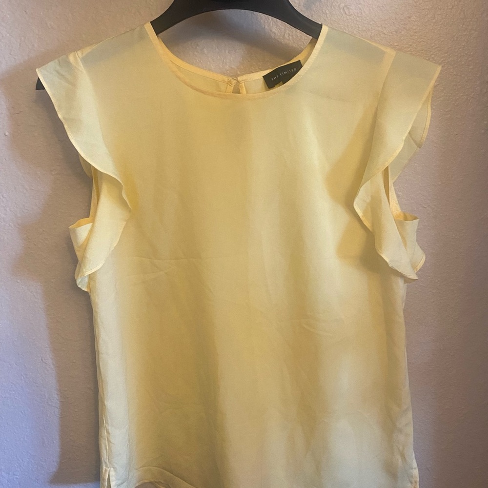 The Limited Yellow Ruffle Sleeve Blouse - Picture 5 of 5
